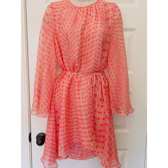 Misa Los Angeles Petra Geometric Belted Dress, Size S - Picture 3 of 10